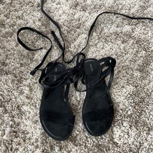 Pretty Little Thing black tie sandals